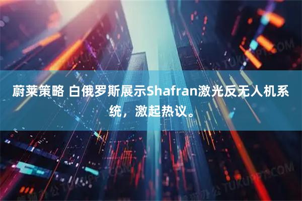 蔚莱策略 白俄罗斯展示Shafran激光反无人机系统，激起热议。